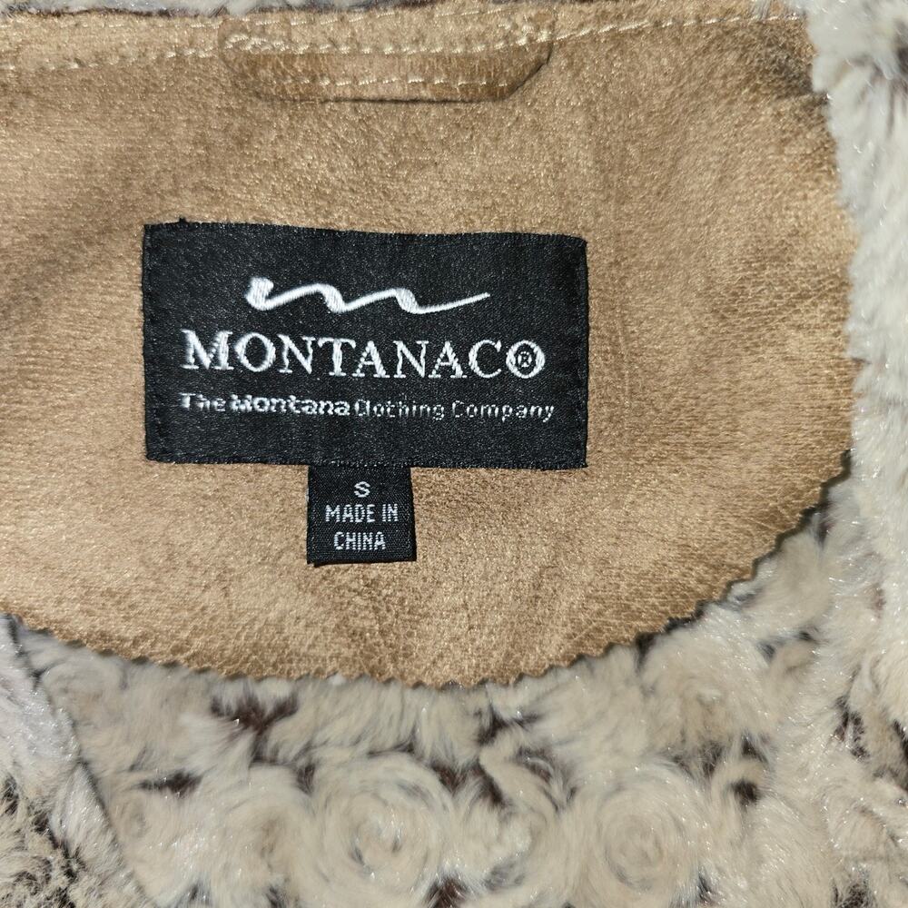 Western Faux Suede Shearling Montanaco Long Vest Cowgirl Yellowstone Women’s Sm - Picture 4 of 6